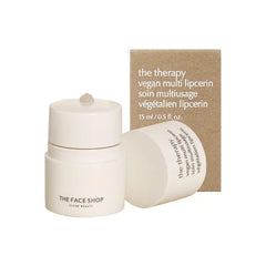 The Face Shop The Therapy Vegan Lip Butter, Moisturizing Lip Balm, Shea Butter & Sunflower Oil & Peptide, Lip Sleeping Mask for Sensitive Skin & Dry Cracked Lips, For Kids & Adults, Korean Skin Care