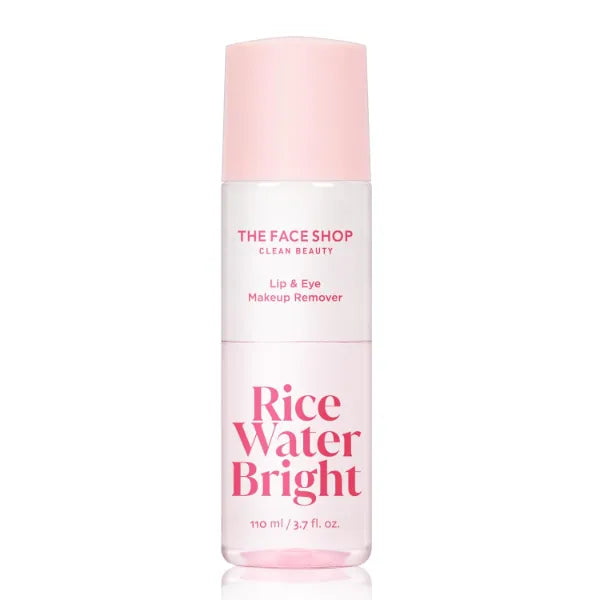 The Face Shop Rice Water Bright Lip & Eye Makeup Remover, Gentle for Sensitive Eyes, Makeup Remover for Eye Makeup & Lipstick, Hydrating, with Rice Active Complex, 3.7 fl. oz