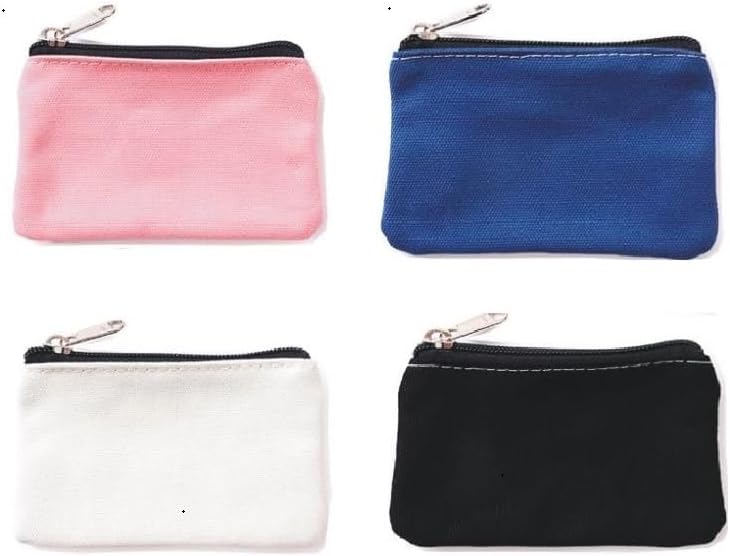 Art&Beauty 4 Pack of Canvas Zipper Organizer Storage Bags Small Makeup Lipstick Cosmatic Pouch Carrying Purse