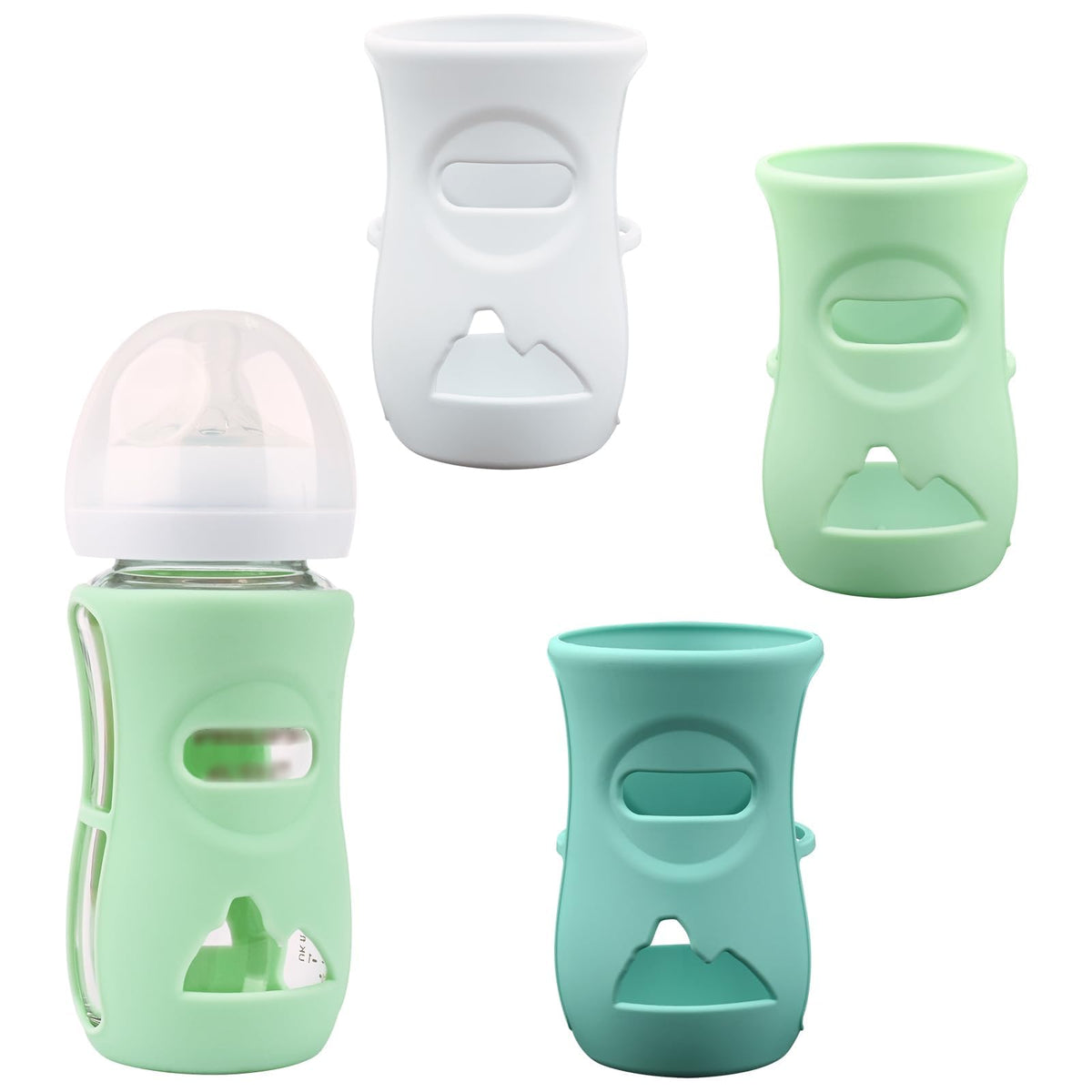 GraGra Silicone Sleeves for Avent Natural Glass Baby Bottles, Silicone Sleeves for Philips Baby Bottle，3 Pack Bottles Shatter Proof Bottle Covers, Anti-Scald, Food Grade Silicone, No BPA