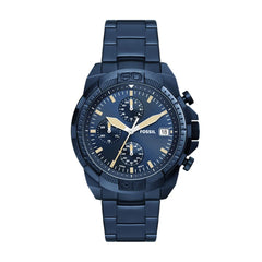 Fossil Men's Bronson Stainless Steel Quartz Dress Chronograph Watch Blue