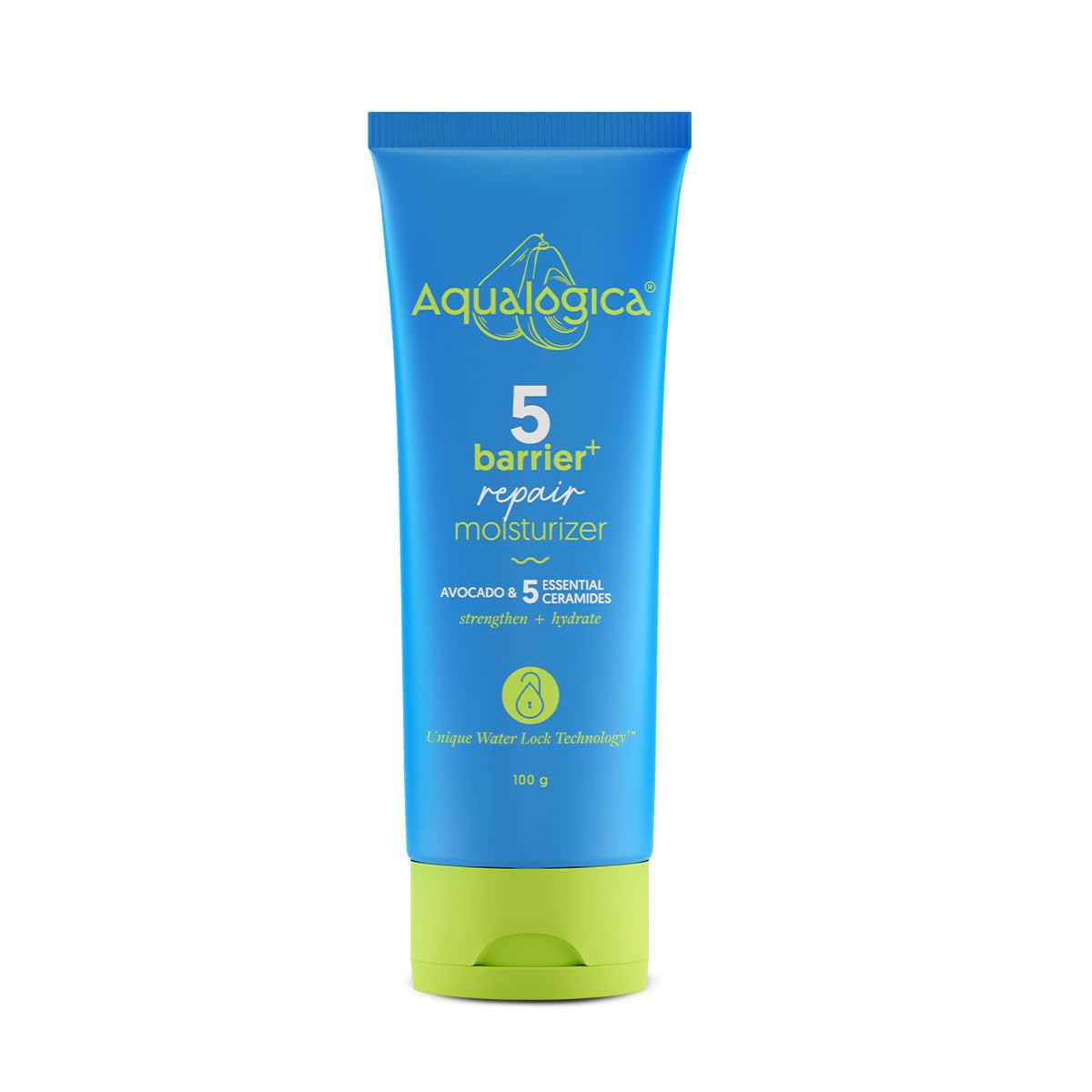 Aqualogica 5 Barrier+ Repair Moisturizer with Avocado & 5 Essential Ceramides - 100g | Repairs and Strengthens Skin Barrier | Deeply Moisturizes | Non-sticky & Non-Oily | Suitable For All Skin Types