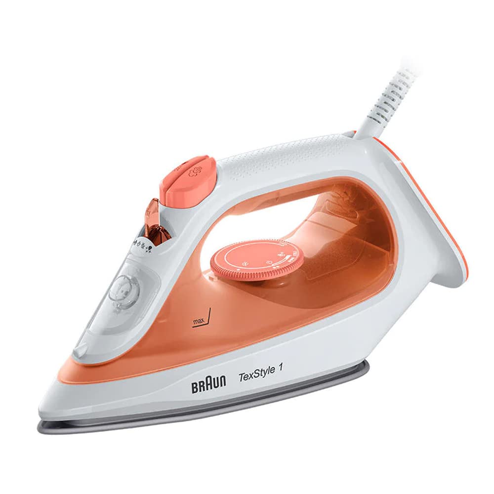 Braun TexStyle 1 Steam Iron SI 1009, 1900 Watts, 50% Energy Saving, Orange