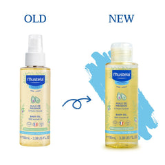 Mustela Baby Oil - Moisturizing Oil for Massage - with Natural Avocado fortified with Vitamin B5 - Biodegradable Formula & Tear-Free - Pack of 2
