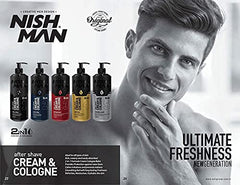 NISHMAN Aftershave Men, Mens Cologne Volcano, 400 ml - Relaxing Refreshing Aftershaving Spray Lotion Cologne for Men | Mens Cologne | Mens Aftershave | Mens Moisturiser Face