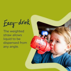 Tommee Tippee Superstar Weighted Straw Cup for Toddlers with INTELLIVALVE 100% Leak and Shake-Proof Technology and Hygienic BACSHIELD Antibacterial Technology, 6m+, 300ml, Pack of 1, Yellow