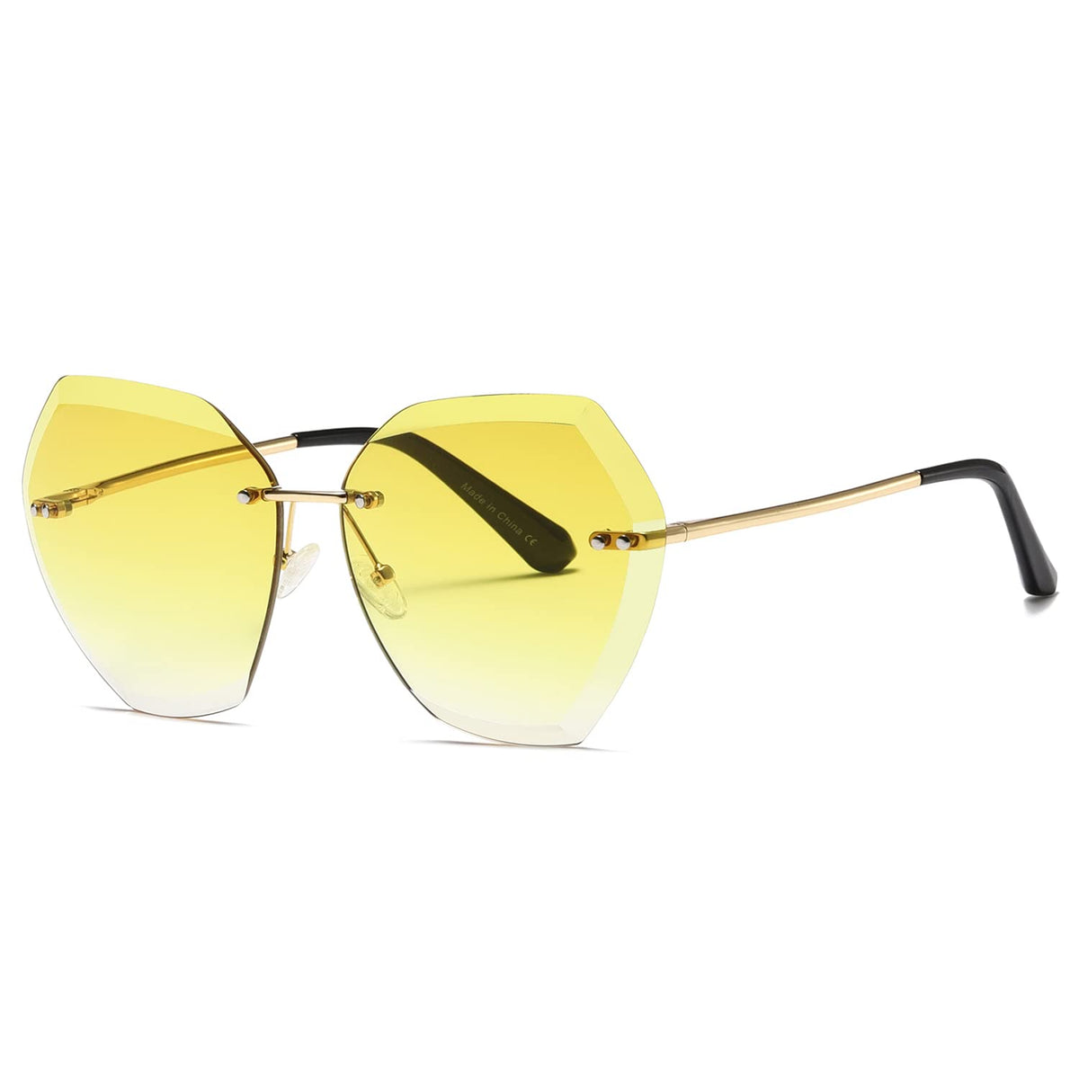 AEVOGUE Sunglasses For Women Oversized Rimless Diamond Cutting Lens Sun Glasses AE0534