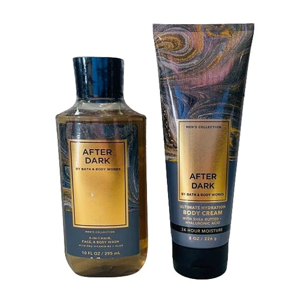 Bath & Body Works After Dark Men's 3-in-1 Hair, Face & Body Wash and Body Cream 2 Piece Set