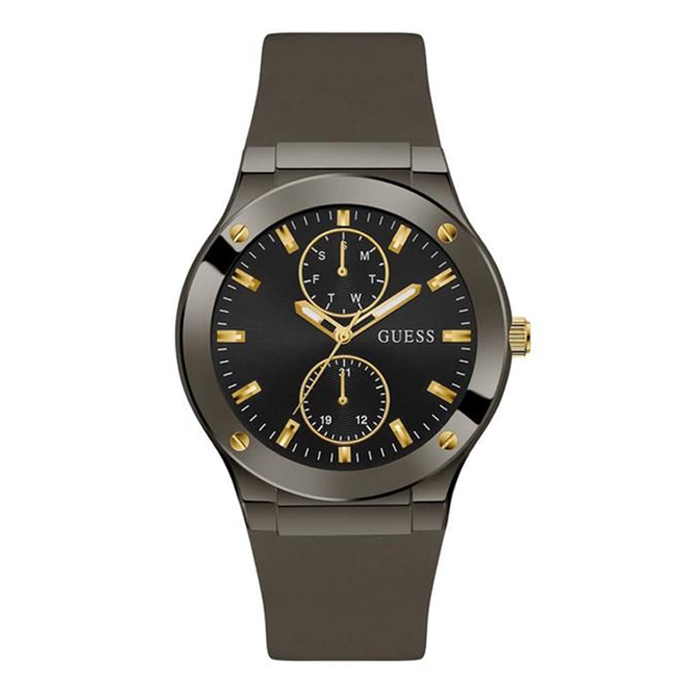Guess Mens 26.8 mm Jet Black Dial Silicone Analog Watch - GW0491G1