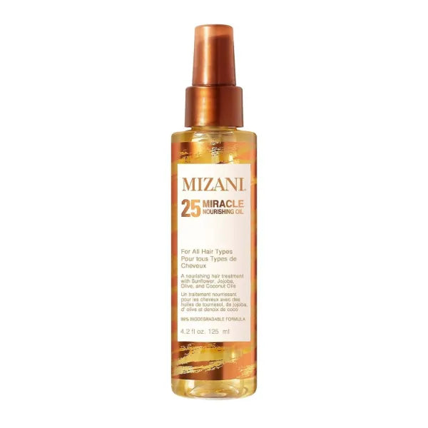 Mizani 25 Miracle Nourishing Hair Oil - for Curly Hair with Coconut Oil & Jojoba Oil, Adds Shine, Anti Frizz, Lighweight, Non-Greasy, Silicone-Free, Paraben-Free - 125ml