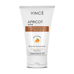 Vince Apricot Scrub – Gently Exfoliates Dead Skin, Clears Blackheads & Whiteheads, Removes Impurities, and Refines Pores for Smooth & Radiant Skin – 120ml