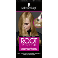 Schwarzkopf Root Retouch Permanent Root Concealer, Blonde Hair Dye Ideal for Improving the Growth of Grey Roots, Ammonia-Free, Medium Blonde