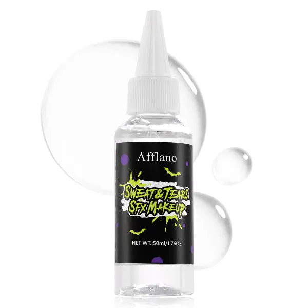 DE'LANCI Sweat & Tears Sfx Makeup, Realistic Fake Sweat Dripping Tears Eye Makeup, Monster SFX Fake Tear Make up, Safe Scaring Liquid Dramatized Thick Tear Drop for Halloween Movies Cosplay Make up for Actors