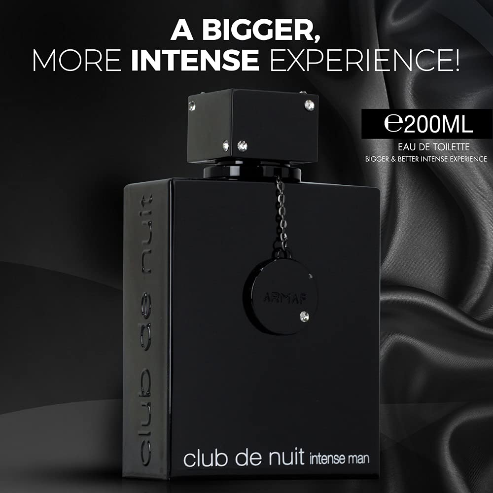 Armaf Club De Nuit Intense Man Perfumes Gift Set, Club De Nuit Intense Eau De Parfum 200ml Black + Club De Nuit Intense Non Alcoholic Concentrated Luxury French Perfume Oil 20ml, perfume for men