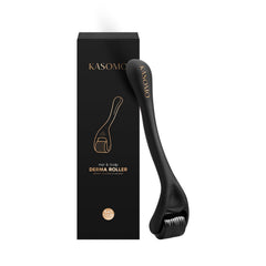 KASOMO Derma Roller for Hair Growth, 0.25mm Titanium Needles for Scalp & Skin Rejuvenation, Pain-Free Beard & Hair Regrowth, Thicker Hair, Elastic Skin, Collagen Boost & Fuller Hair Treatment.
