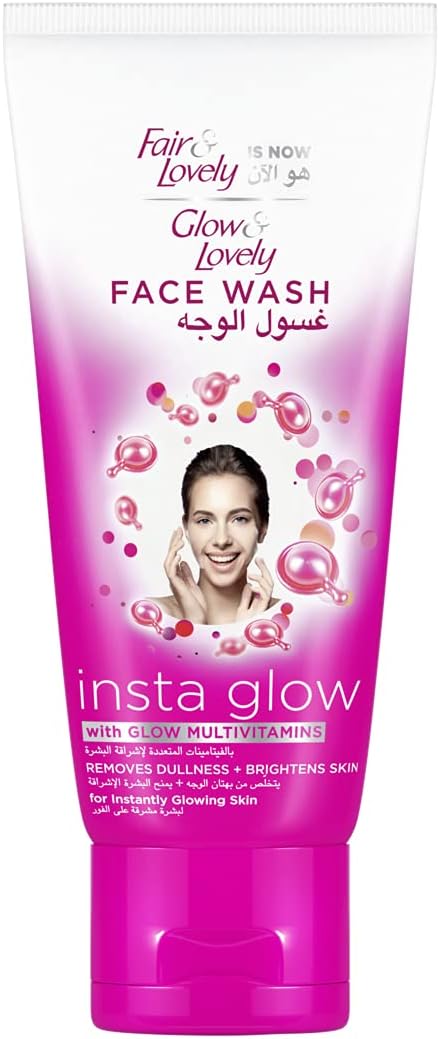 Glow & Lovely and Formerly Fair Face Wash with Multivitamins Instaglow to Remove Dullness Brighten the Skin, 50ml