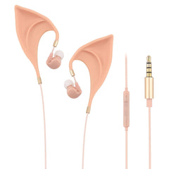 URIZONS wired ELF earbuds ELVES headphones - in ear earphones cord adorable cosplay spirit earpiece cute for kids fun ear buds teens school with case 3.5mm noise cancellation decorative - Beige