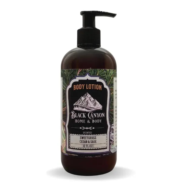 Black Canyon Home and Body Sweetgrass Cedar & Sage Scented Body Lotion with Lanolin and Jojoba Oil, 12 Oz