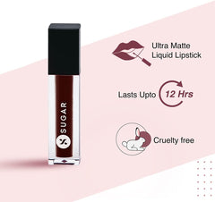 SUGAR Cosmetics Smudge Me Not Liquid Lipsticks for Women | Transferproof & Waterproof | Lasts 12+ Hours | Matte Lipstick | 1.1ml - 42 Toast Roast