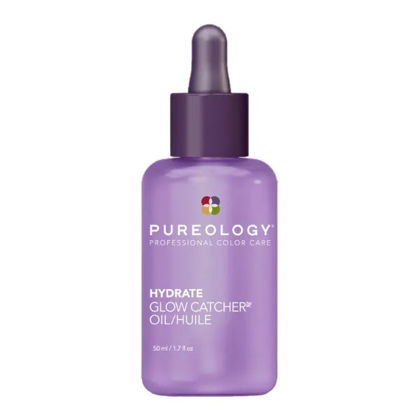 Pureology Hydrate Glow Catcher Hair Oil - Anti-Frizz, Up to 72 Hours of Hydration & Hair Shine, Heat Protectant, Vegan, 1.7 Fl Oz