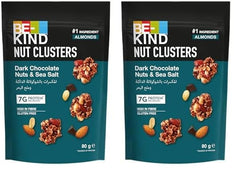 BE-KIND Dark Chocolate Nuts & Sea Salt Nut Clusters - 80g (Pack of 2)