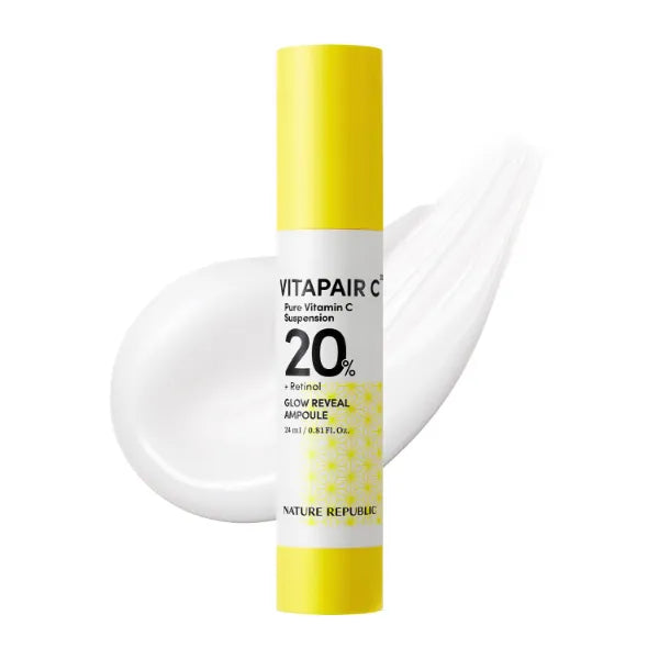 Nature Republic Vitapair C Glow Reveal Ampoule, Niacinamide, Retinol, Panthenol, Citrus Lemon Fruit Extract, Vitamin C Ampoule, 24ml / 0.81 fl oz