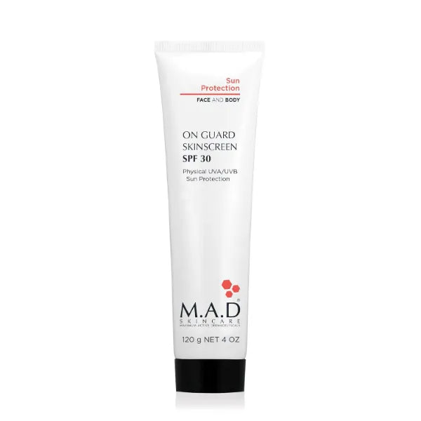 M.A.D Skincare On Guard Skinscreen SPF 30 – Advanced Combination Sunscreen and Anti-Aging Treatment – Targeted Protection with Hyaluronic Acid and Antioxidants – 1 fl. Oz