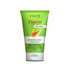 Vince Papaya Face Wash – Exfoliates Dead Skin Cells, Removes Toxins, Impurities, and Dullness – Reduces Tan, Brightens, and Lightens Tone – Leaves Skin Soft, Hydrated, and Glowing – 120ml