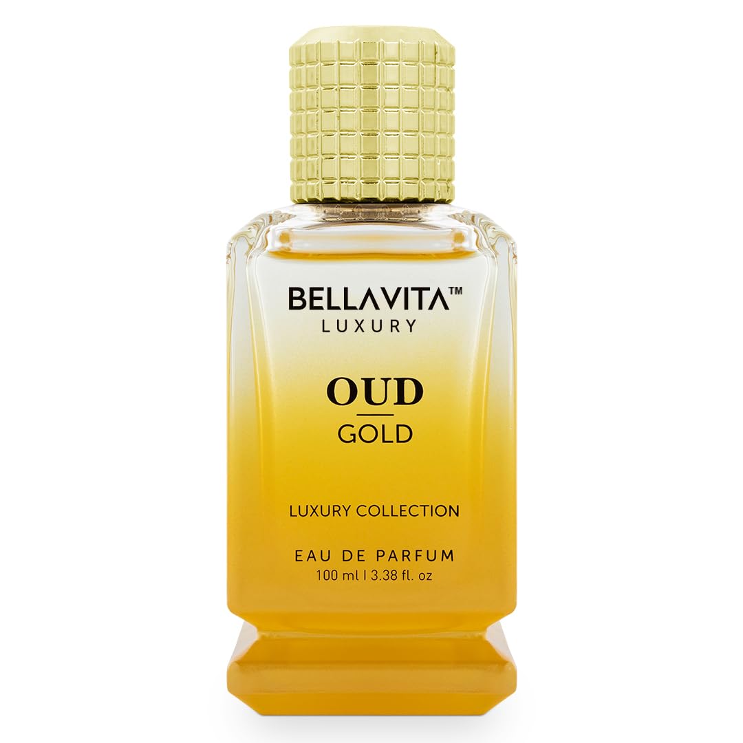 BellaVita Luxury OUD Gold Eau De Parfum for Men - Intense Woody Fragrance with Caramel, Orris, Rose & Jasmine | Long-Lasting Mens Perfume | Oud & Vanilla Notes | Ideal Gifts for Men, Perfume Oud,100ml
