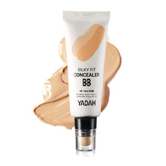 YADAH Silky Fit Concealer BB Cream (21 Light Beige, 1.18fl oz) - 2-in-1 Korean Makeup for Flawless Skin, Tinted Moisturizer for Blemish Cover. Long-Lasting, All-Day Wear.