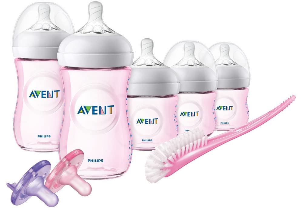 AVENT Philips Natural Baby Bottle Pink Gift Set, SCD206/11