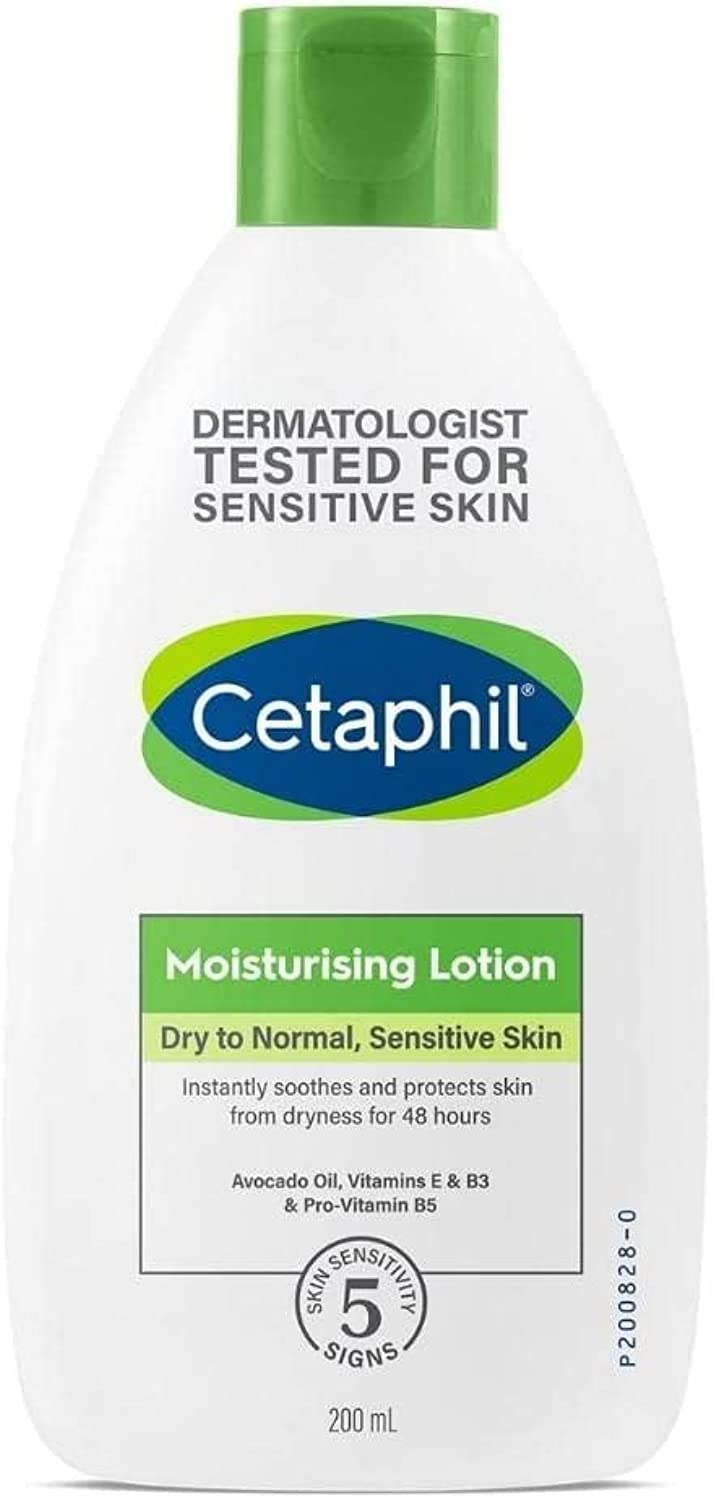 Cetaphil Moisturizing Lotion, Face & Body Moisturizer for Men & Women, Normal to Dry Sensitive Skin, Unscented - 200ml
