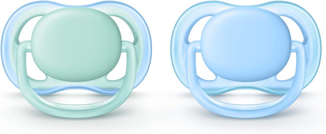 AVENT Philips Ultra Air Pacifier, 0-6 months, blue/green, 2 pack, SCF244/20