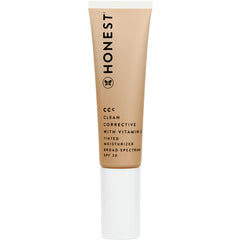 Honest Beauty CCC Clean Corrective with Vitamin C Tinted Moisturizer | Mineral SPF 30 | Vegan + Cruelty Free | Tundra Light, 1 fl oz