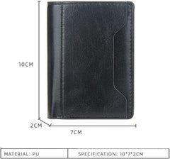 TERRIFI Slim Wallet for Men RFID Smart Front Pocket Minimalist Leather Wallet Antimagnetic Anti Theft Medium Deposit ID Money Bank Card Size Men Gift Black