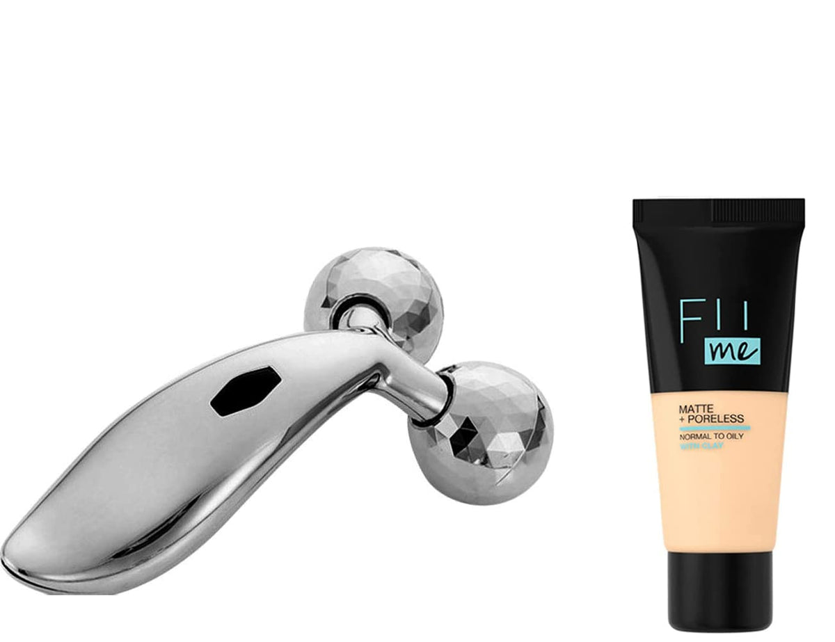 Fii Me Matte-Pore-less Liquid Tube Foundation Natural-Roller Face Body Massager Skin Lifting Wrinkle Remover Facial Massage For Relaxation and Tightening
