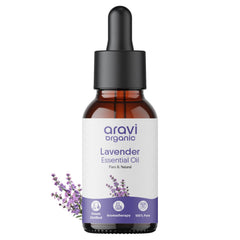 Aravi Organic Lavender Essential Oil - 15 ml | Undiluted, Natural Aromatherapy, Therapeutic Grade | Healthier Skin and Hair - Calming Bath or Massage for Restful Sleep