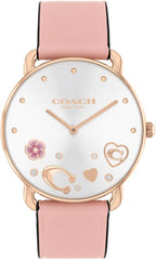 COACH WOMEN'S SILVER WHITE DIAL BLUSH CALFSKIN STRAP WATCH - 14504295