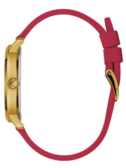 GUESS Women's Stainless Steel Analog Watch with Silicone Strap