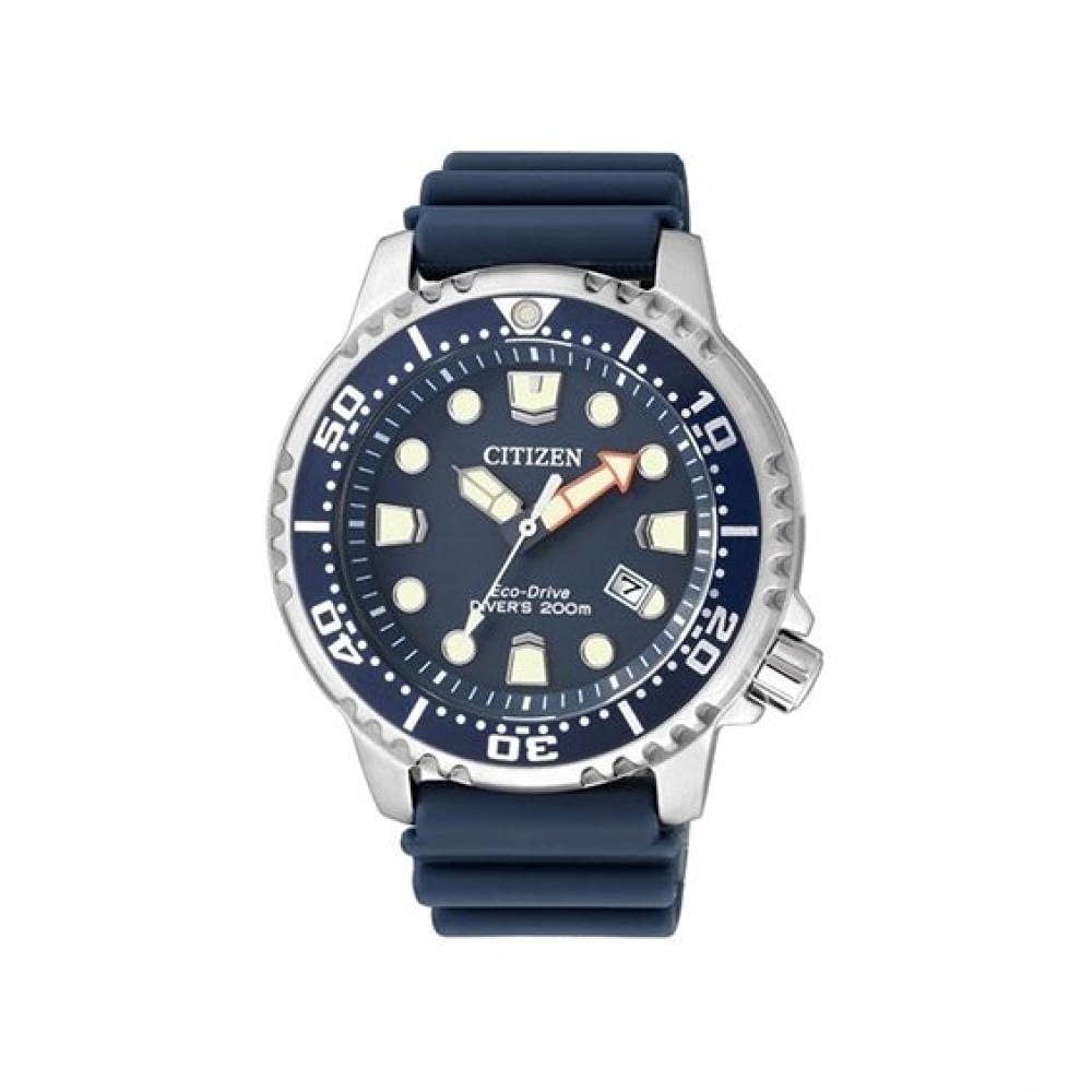 Citizen Men's Analogue Eco-Drive Watch with a Rubber Band Promaster Marine