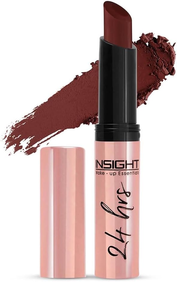 INSIGHT Cosmetics 24 Hrs Non Transfer Matte Lipstick, Matte Finish, Lightweight Lipstick, Transferproof For 24Hrs For Pigmented Smudge-Proof, Water-Proof, Toxic Free & Vegan, 12- Stay Tan