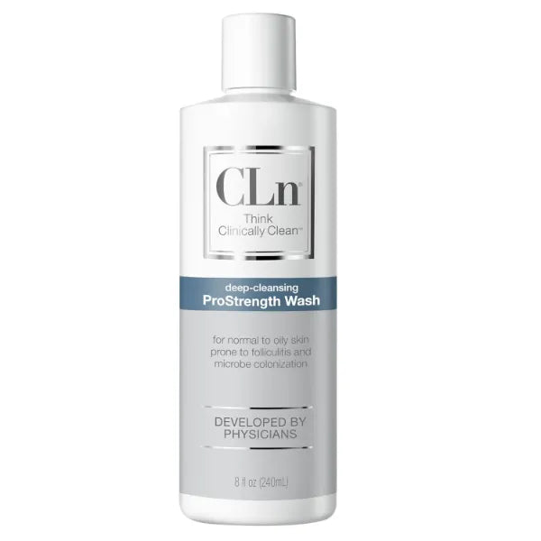 CLn ProStrength Wash - PH-Balanced and Formulated for Daily Use with Salicylic Acid to Cleanse and Exfoliate Normal to Oily Skin for Men and Women with Body Odor, 8 fl oz
