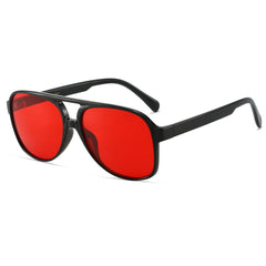 Freckles Mark Vintage Retro 70s Sunglasses for Women Men Classic Large Squared Aviator Frame UV400 Trendy Orange Glasses