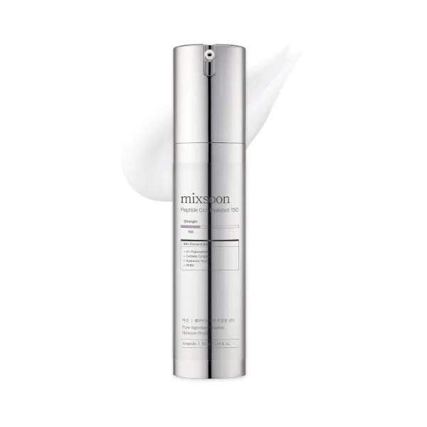 mixsoon Peptide Cica Hyalshot 150, 1.69 Fl. Oz / 50ml Centella Asiatica, Hyaluronic Acid for Sensitive Skin Lightweight & Fragrance