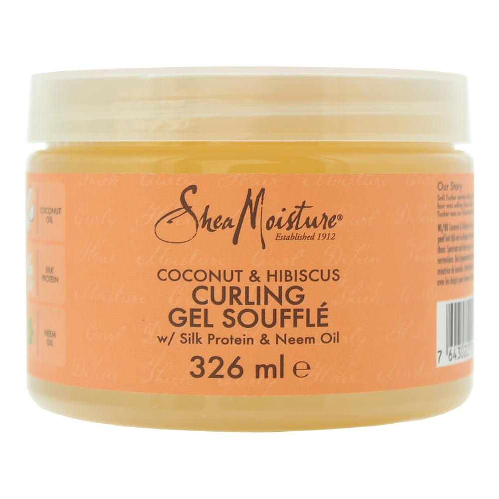 SHEA MOISTURE Coconut & Hibiscus Curling Gel Soufflé no silicones or sulphates for thick, curly hair 326 ml