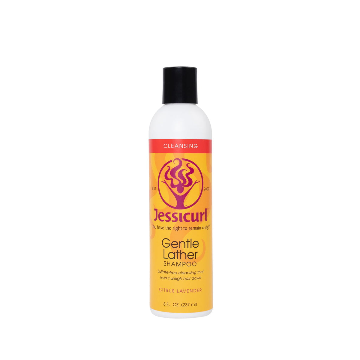 Jessicurl, Gentle Lather Shampoo, Citrus Lavender, 8 Fl oz. Cleansing Shampoo for Curly Hair Women, Vegan, Sulfate Free Shampoo