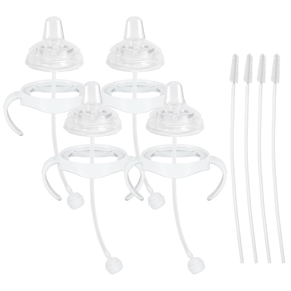 ROPOSY Sippy Cup Soft Spout Conversion Kit for Philips Avent Natural Baby Bottle, Bottle Handles and Weighted Straw - 4 Pack