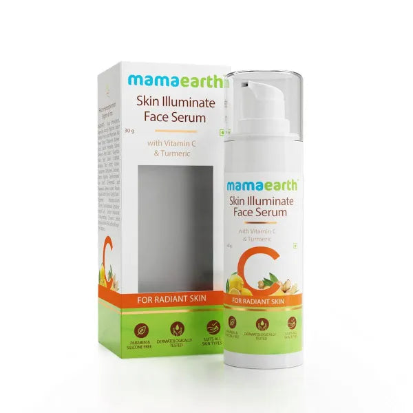 Mamaearth Skin Illuminate Vitamin C Face Serum For Glowing and Radiant Skin with High Potency Vitamin C & Turmeric For Men and Women (30GM)