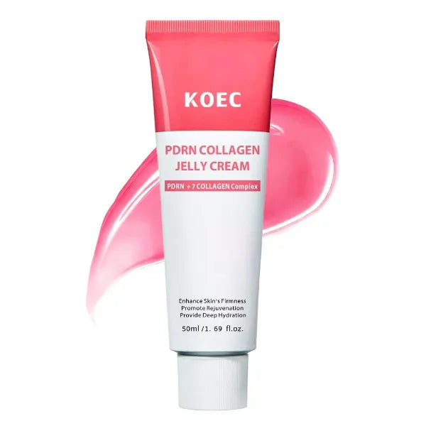 KOEC PDRN Collagen Jelly Cream – 7 Collagen Complex Face Moisturizer for Deep Hydration, Elasticity & Glass Skin Glow