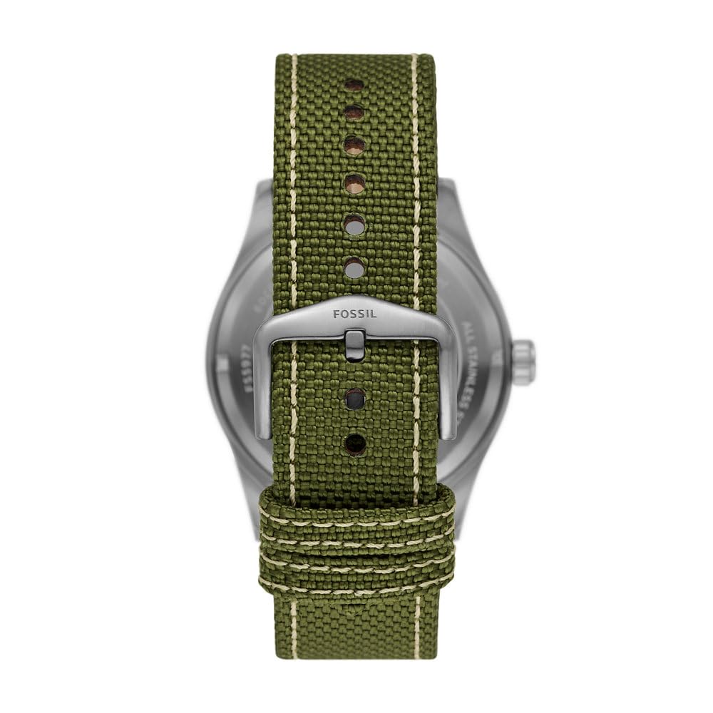 Fossil Defender Solar-Powered Olive Nylon Watch - FS5977